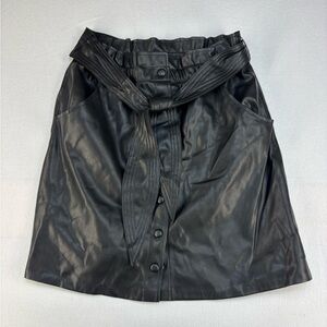 BB Dakota Black Leather Pencil Skirt